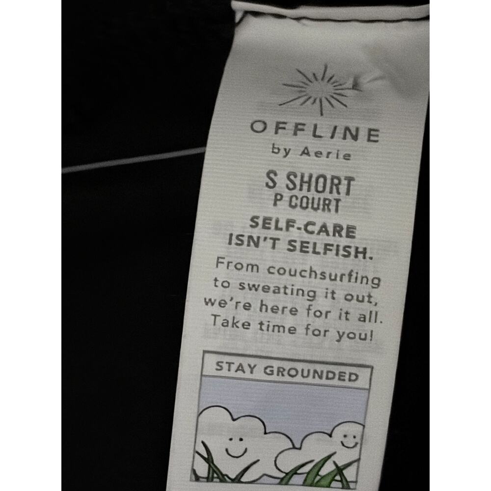 Aerie Offline Black Foldover High Rise Short Super Flare size Small - Picture 7 of 9